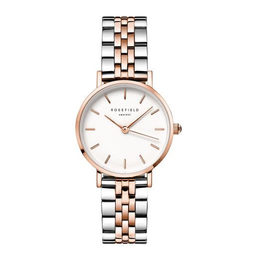 Rosefield Small Edit Duotone Rose Gold and Steel Watch