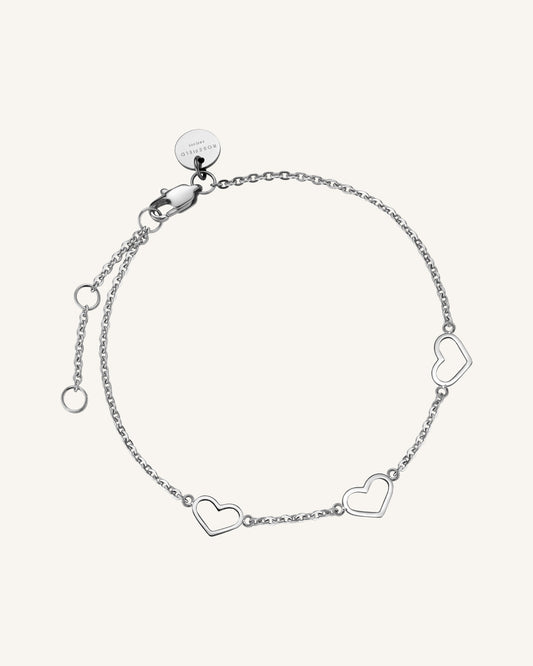 Rosefield Triple Heart Bracelet Silver