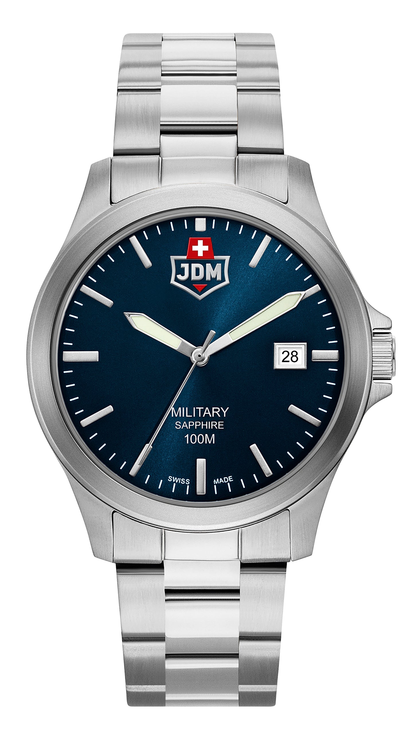 JDM Military Alpha II Blue Dial Stainless Steel Bracelet