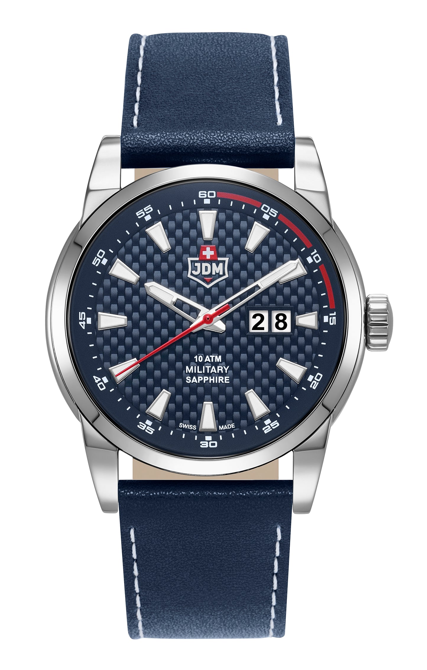 JDM Military Foxtrot Blue Dial Blue Leather Strap