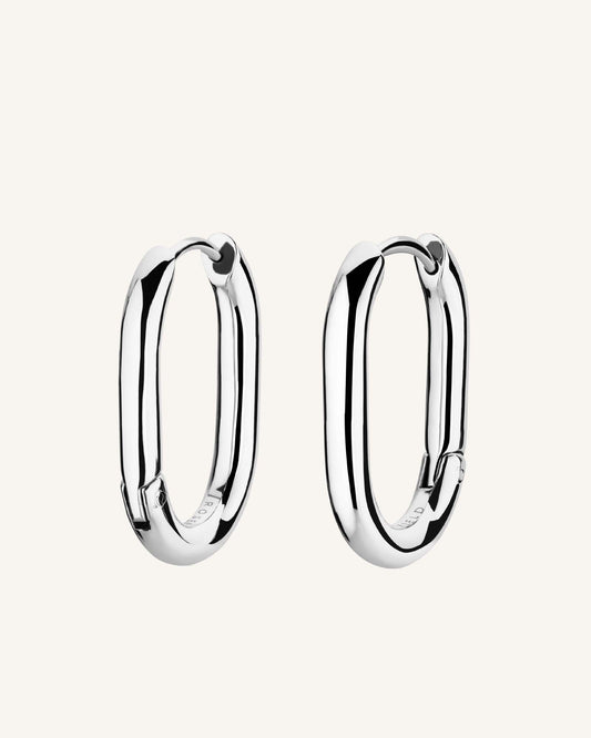 Rosefield Small Oval Hoops Silver