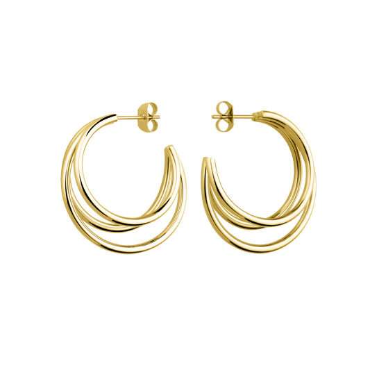 Rosefield Triple Hoops Gold