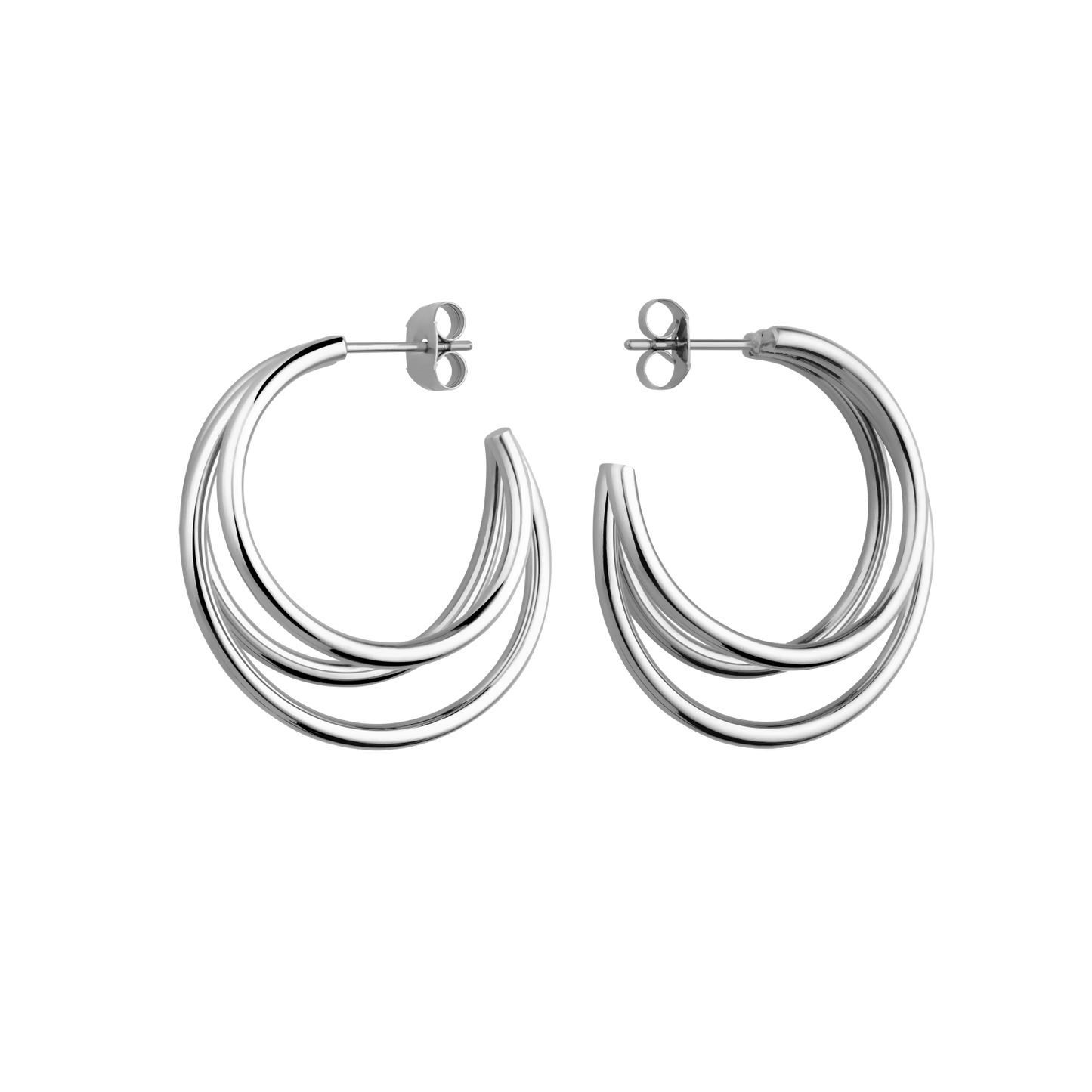 Rosefield Triple Hoops Silver