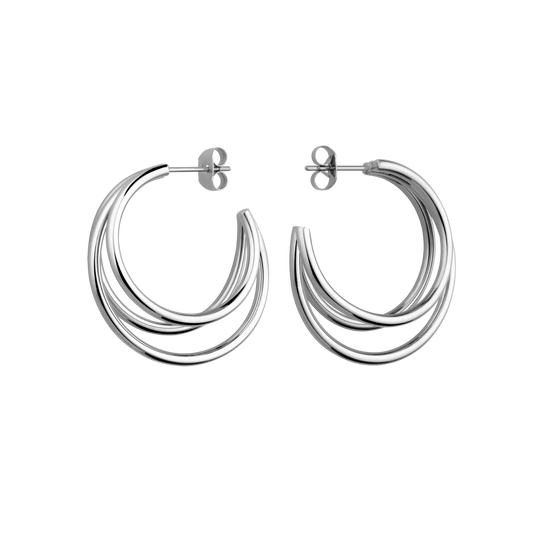 Rosefield Triple Hoops Silver