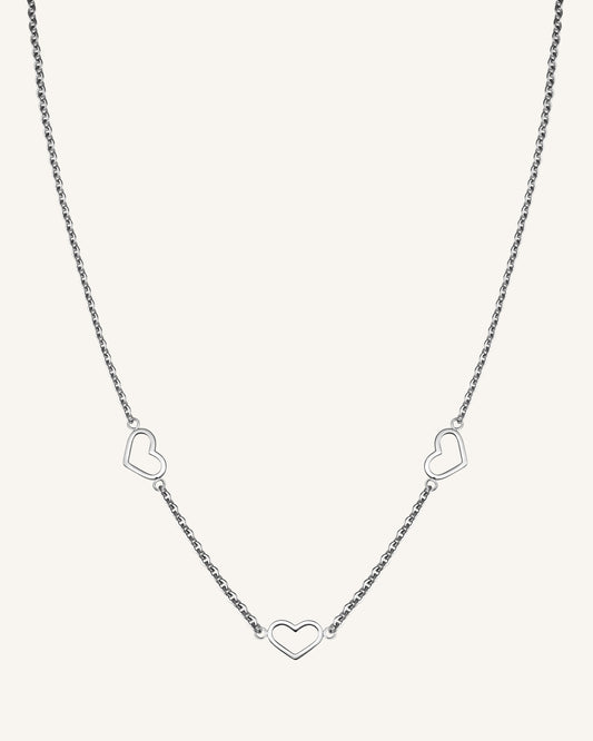 Rosefield Triple Heart Necklace Silver