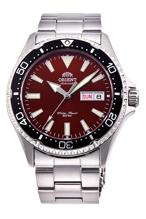 Orient Mako III Steel Bracelet Red Dial