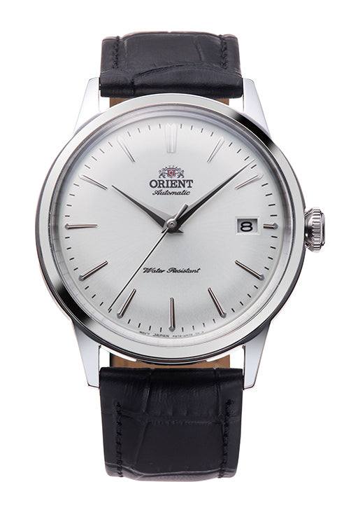 Orient Bambino 38mm Black Leather Strap White Dial