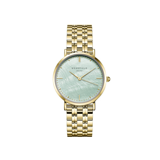 Rosefield Upper East Side Gold Watch with Mint Green Dial