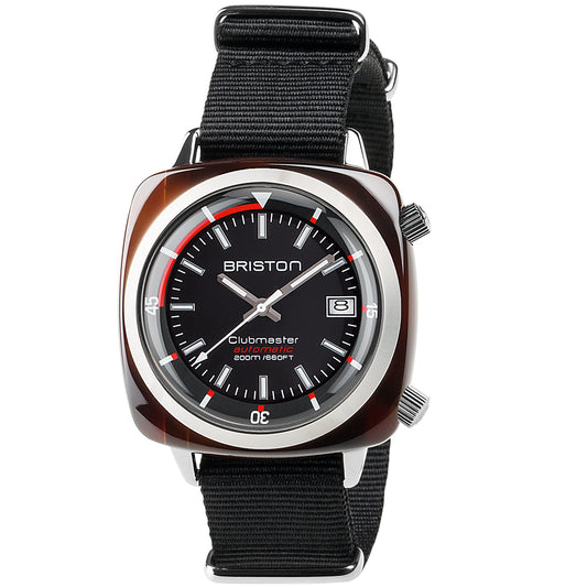 Briston Clubmaster Diver Black Dial Black Nato Strap