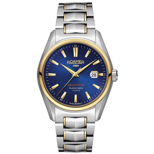 Roamer Searock Automatic I Yellow Gold Bi-Colour Bracelet Blue Dial