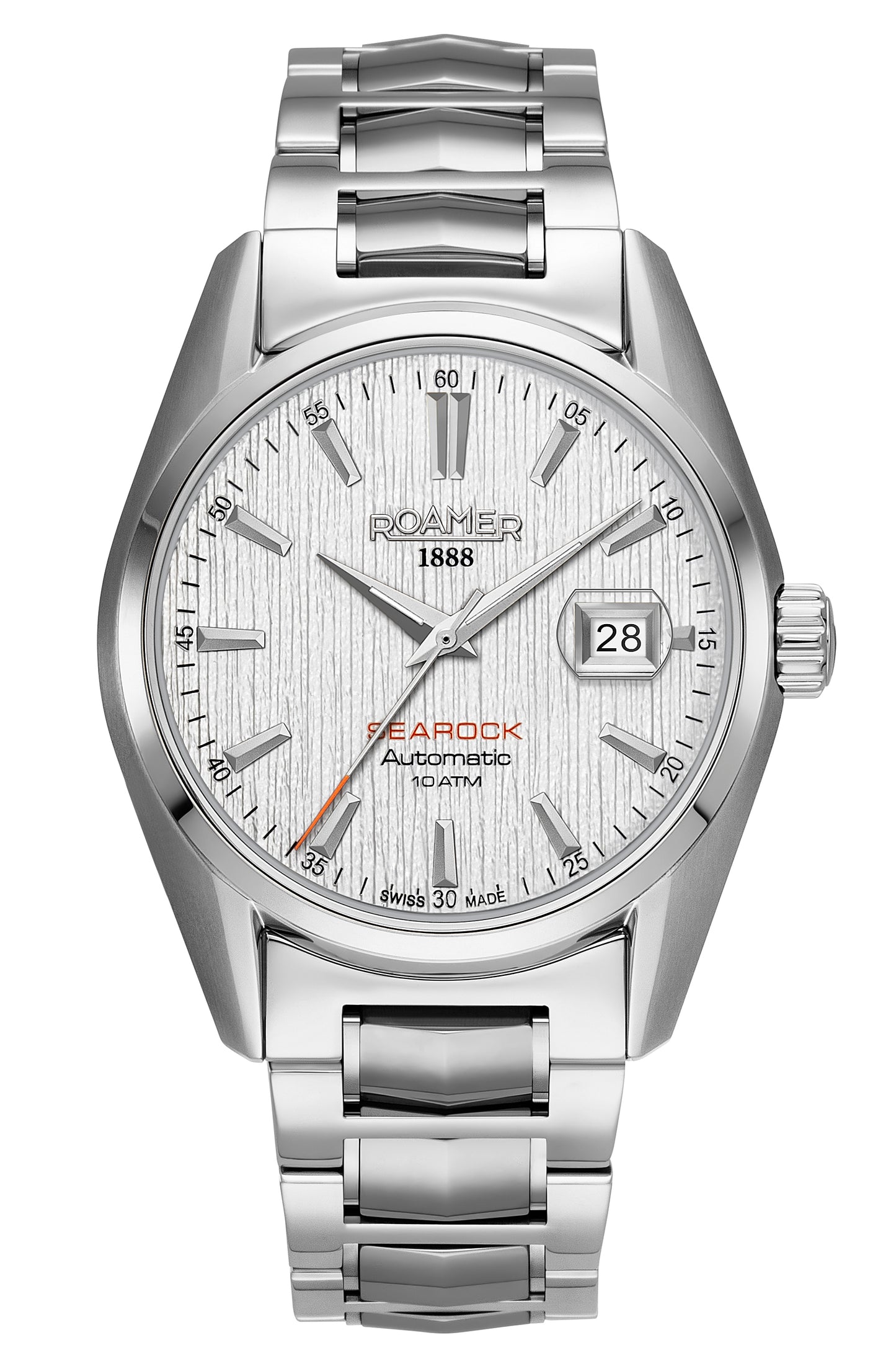 Roamer Searock Automatic II Steel Bracelet White Patterned Dial