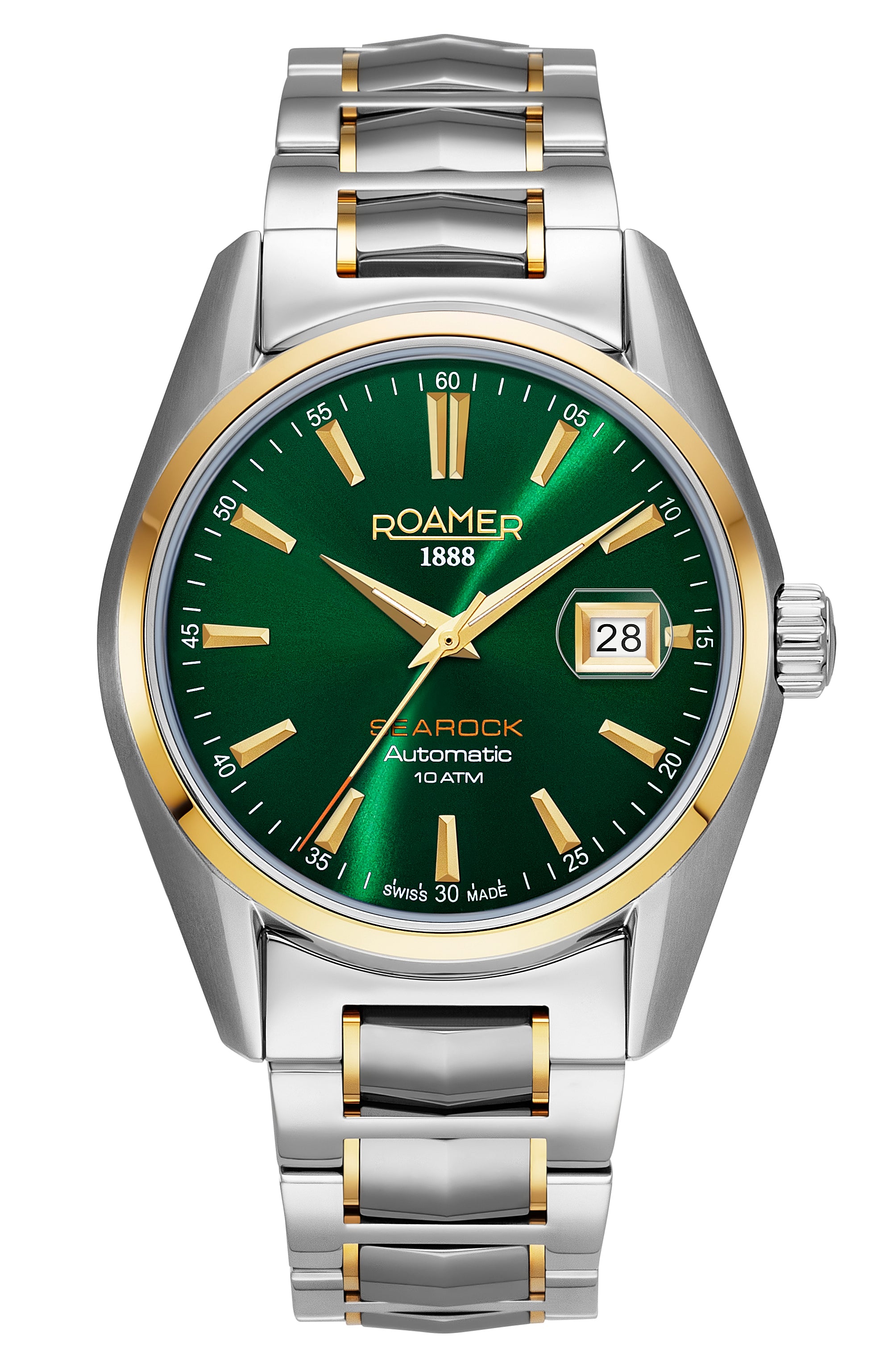 Roamer Searock Automatic I Yellow Gold Bi Colour Bracelet Green