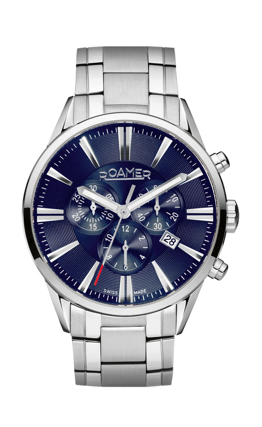 Roamer Superior Chrono Blue Dial Stainless Steel Bracelet