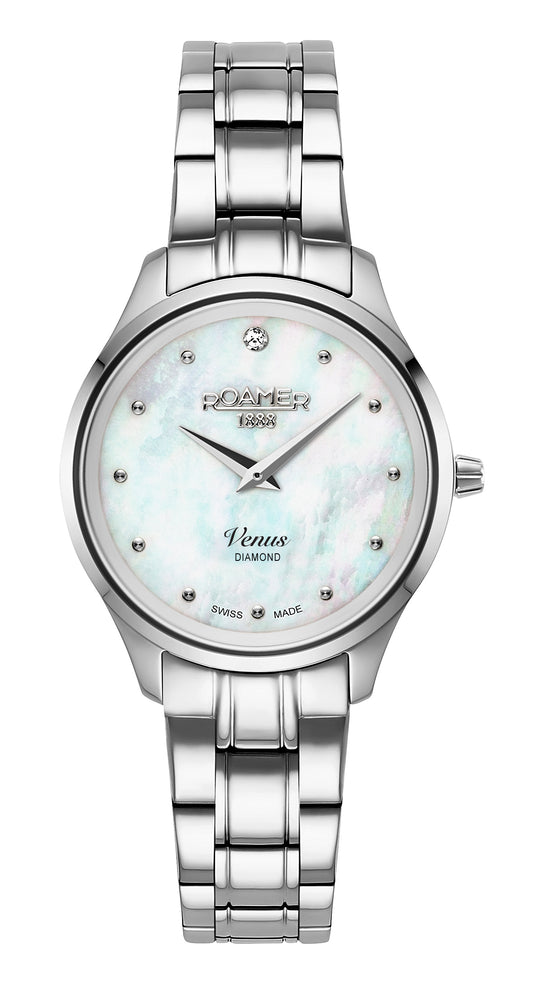 Roamer Venus Diamond, White MOP Dial Stainless Steel Bracelet