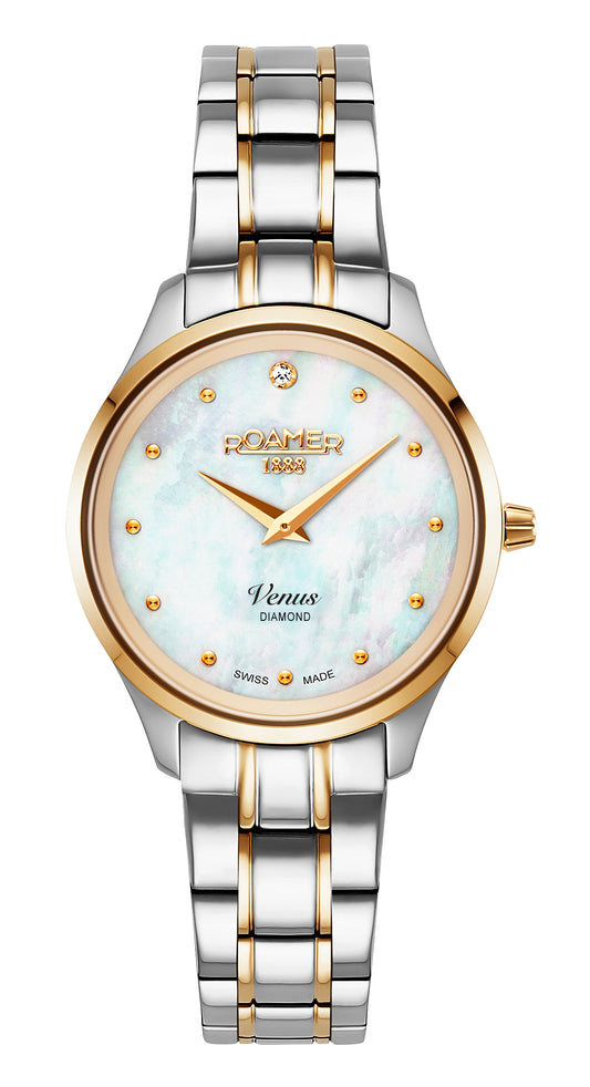 Roamer Venus Diamond, White MOP Dial Yellow Gold Bi-colour Bracelet