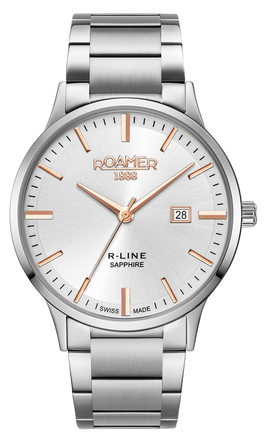 Roamer R-Line Classic, Silver Dial Stainless Steel Bracelet