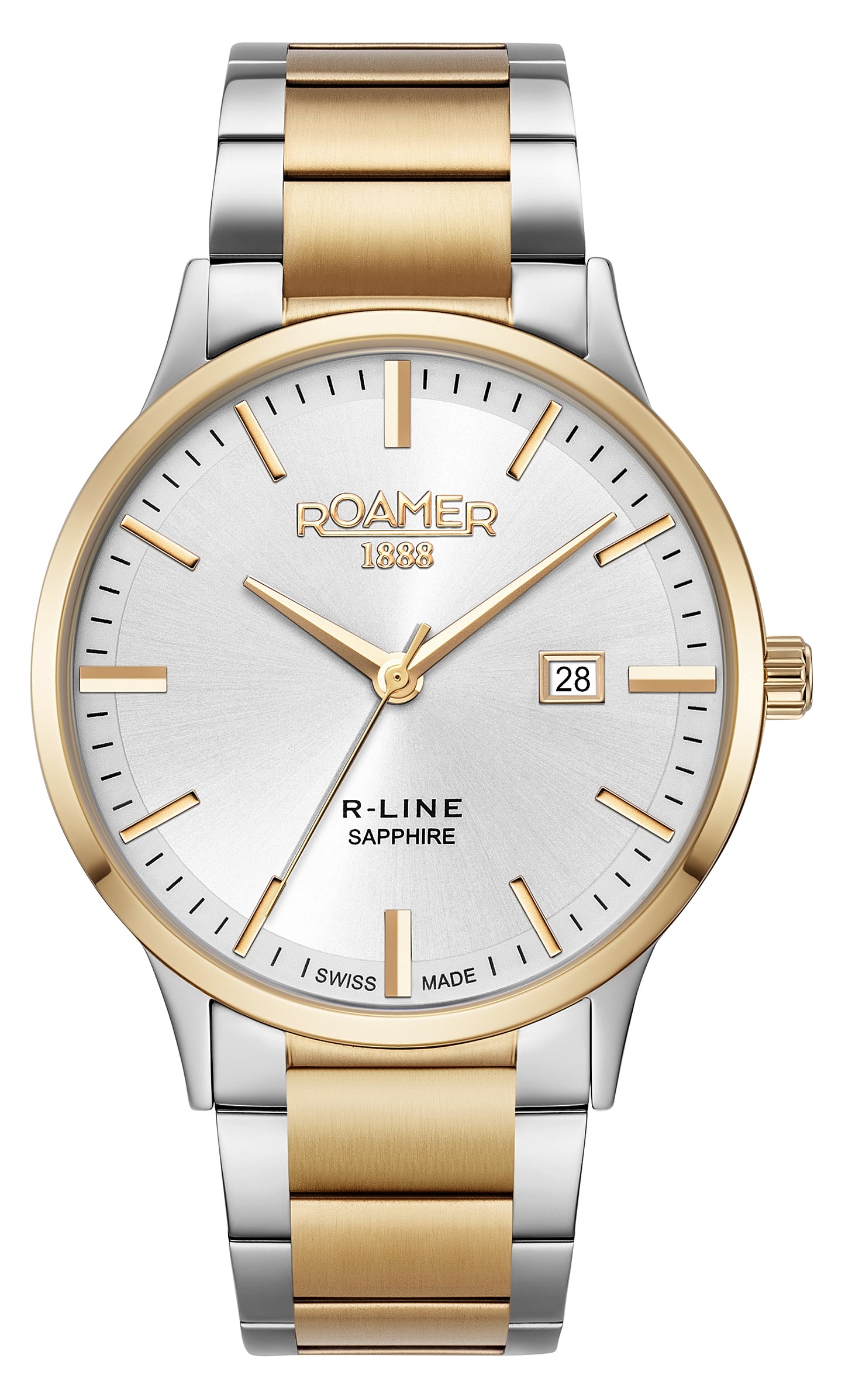 Roamer R-Line Classic, Silver Dial Yellow Gold Bi-colour Bracelet