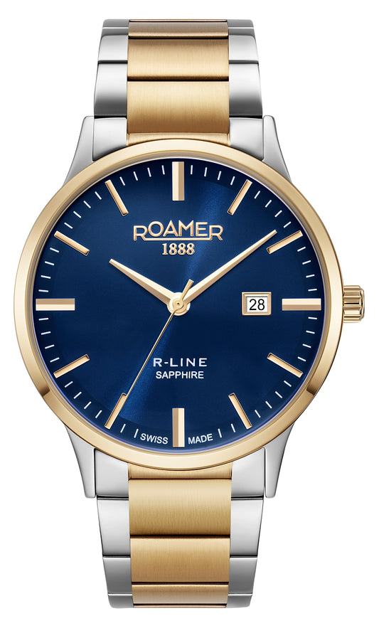 Roamer R-Line Classic, Blue Dial Yellow Gold Bi-colour Bracelet