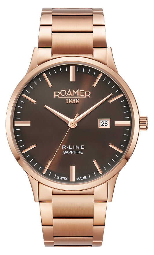 Roamer R-Line Classic, Brown Dial Rosegold Bracelet